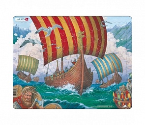 Пазл - Корабли викингов, 64 деталей (Larsen, FI6k)